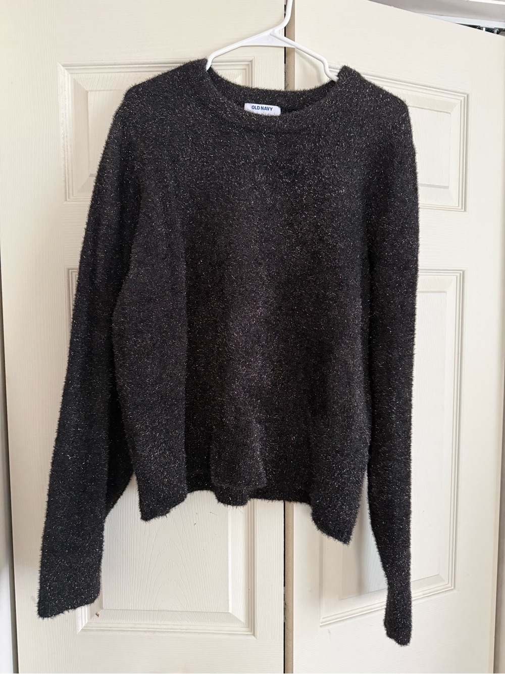 Old Navy Black Metallic Crewneck Sweater
